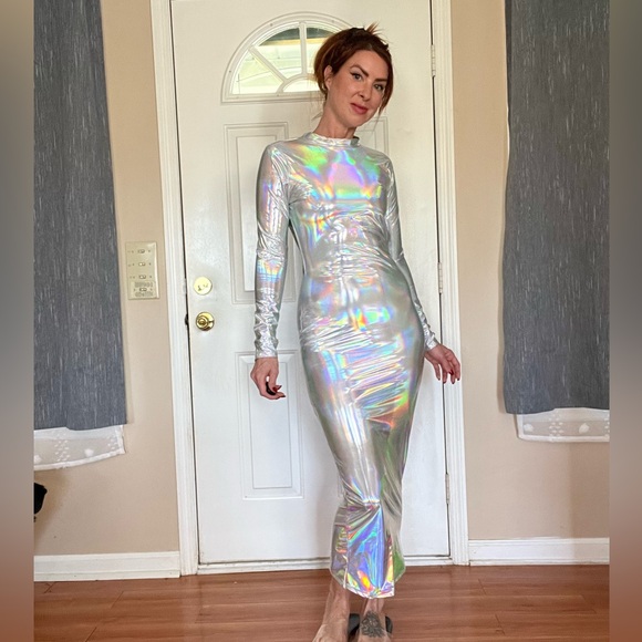 Holographic Long Sleeve Dress Akira NWT - Picture 5 of 8